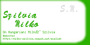 szilvia milko business card